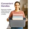 image:imageSuperio 45L Slim Laundry Hamper with Lid Perforated Plastic Clothes Basket Modern SpaceSaving Design Sturdy Laundry Bin with Ergonomic Handles Grey 4PackGrey