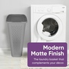image:imageSuperio 45L Slim Laundry Hamper with Lid Perforated Plastic Clothes Basket Modern SpaceSaving Design Sturdy Laundry Bin with Ergonomic Handles Grey 4PackGrey