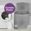 image:imageSuperio 45L Slim Laundry Hamper with Lid Perforated Plastic Clothes Basket Modern SpaceSaving Design Sturdy Laundry Bin with Ergonomic Handles Grey 4PackGrey