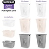 image:imageSuperio 45L Slim Laundry Hamper with Lid Perforated Plastic Clothes Basket Modern SpaceSaving Design Sturdy Laundry Bin with Ergonomic Handles Grey 4PackWhite