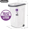 image:imageSuperio Large Stackable Hip Hugging Laundry Basket  54L Handles Plastic Washing Bin Organizer3