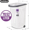 image:imageSuperio Large Stackable Hip Hugging Laundry Basket  54L Handles Plastic Washing Bin Organizer6