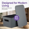 image:imageSuperio Ribbed Collection  Superio Lid for Decorative Plastic Open Home Storage Bins Organizer Baskets Medium Grey  for Organizing Closet Shelves Drawer Shelf 5 Liter 4 Pack