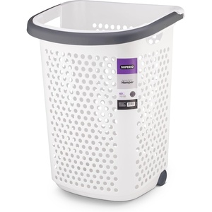 image:imageSuperio Large Stackable Hip Hugging Laundry Basket  54L Handles Plastic Washing Bin Organizer3