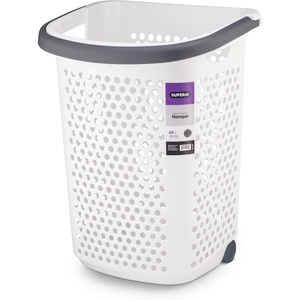 image:imageSuperio Large Stackable Hip Hugging Laundry Basket  54L Handles Plastic Washing Bin Organizer6