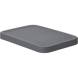 image:imageSuperio Ribbed Collection  Superio Lid for Decorative Plastic Open Home Storage Bins Organizer Baskets Medium Grey  for Organizing Closet Shelves Drawer Shelf 5 Liter 4 Pack