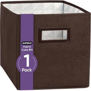 image:imageSuperio Collapsible Storage Bins For Organization And Storage Closet Organizers And Storage Dorm Room Storage Storage Containers Laundry Room Organization Grey 1packBrown