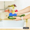 image:imageSilicone Heat Resistant Dishwasher Sponge Fruit Cleaner Vegetable Washer Non Scratch Durable Bristles Blue 3PackPack of 3