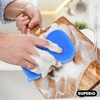 image:imageSilicone Heat Resistant Dishwasher Sponge Fruit Cleaner Vegetable Washer Non Scratch Durable Bristles Blue 3PackPack of 4