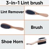 image:imageSuperio Lint Brush for Clothes12Pack3 in 1 Garment Brush  Double Sided Wood HandleClothes BrushLint Brush for SuitWool CoatRemoves Pet Lint and Dust and Shoe Horn6 Pack
