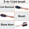 image:imageSuperio Lint Brush for Clothes12Pack3 in 1 Garment Brush  Double Sided Wood HandleClothes BrushLint Brush for SuitWool CoatRemoves Pet Lint and Dust and Shoe Horn1 Count Pack of 1