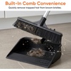 image:imageSuperio Pet Hair Cleaning Set with Silicone Broom Head Stainless Steel Handle and Wide Dustpan Carpet Rake for Dog amp Cat Fur Rubber Broom with 3Part Handle and 16 Inch Dustpan Black