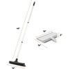 image:imageSuperio Pet Hair Cleaning Set with Silicone Broom Head Stainless Steel Handle and Wide Dustpan Carpet Rake for Dog amp Cat Fur Rubber Broom with 3Part Handle and 16 Inch Dustpan White