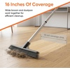 image:imageSuperio Pet Hair Cleaning Set with Silicone Broom Head Stainless Steel Handle and Wide Dustpan Carpet Rake for Dog amp Cat Fur Rubber Broom with 3Part Handle and 16 Inch Dustpan White