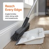 image:imageSuperio Pet Hair Cleaning Set with Silicone Broom Head Stainless Steel Handle and Wide Dustpan Carpet Rake for Dog amp Cat Fur Rubber Broom with 3Part Handle and 16 Inch Dustpan White