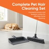image:imageSuperio Pet Hair Remover Cleaning Set 16 Inch Silicone Broom Head with Wide Dustpan Carpet Rake for Dog amp Cat Fur Rubber Lip Dustpan with Comb Teeth Grey