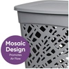 image:imageNonBreakable Mosaic Hamper 2Pack 60L  Misty White Elegant Design Vented Laundry Basket Made in FranceDark Gray  2 Pack