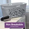image:imageNonBreakable Mosaic Hamper 2Pack 60L  Misty White Elegant Design Vented Laundry Basket Made in FranceDark Gray  2 Pack