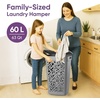 image:imageNonBreakable Mosaic Hamper 2Pack 60L  Misty White Elegant Design Vented Laundry Basket Made in FranceDark Gray