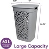 image:imageNonBreakable Mosaic Hamper 2Pack 60L  Misty White Elegant Design Vented Laundry Basket Made in FranceDark Gray