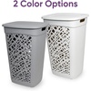 image:imageNonBreakable Mosaic Hamper 2Pack 60L  Misty White Elegant Design Vented Laundry Basket Made in FranceDark Gray
