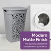 image:imageNonBreakable Mosaic Hamper 2Pack 60L  Misty White Elegant Design Vented Laundry Basket Made in FranceDark Gray