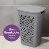 image:imageNonBreakable Mosaic Hamper 2Pack 60L  Misty White Elegant Design Vented Laundry Basket Made in FranceDark Gray