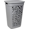image:imageNonBreakable Mosaic Hamper 2Pack 60L  Misty White Elegant Design Vented Laundry Basket Made in FranceDark Gray