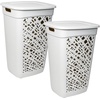 image:imageNonBreakable Mosaic Hamper 2Pack 60L  Misty White Elegant Design Vented Laundry Basket Made in FranceMisty White  2 Pack