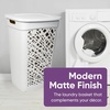 image:imageNonBreakable Mosaic Hamper 2Pack 60L  Misty White Elegant Design Vented Laundry Basket Made in FranceMisty White  2 Pack