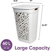 image:imageNonBreakable Mosaic Hamper 2Pack 60L  Misty White Elegant Design Vented Laundry Basket Made in FranceMisty White  2 Pack