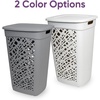 image:imageNonBreakable Mosaic Hamper 2Pack 60L  Misty White Elegant Design Vented Laundry Basket Made in FranceMisty White  2 Pack