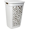 image:imageNonBreakable Mosaic Hamper 2Pack 60L  Misty White Elegant Design Vented Laundry Basket Made in FranceMisty White