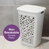 image:imageNonBreakable Mosaic Hamper 2Pack 60L  Misty White Elegant Design Vented Laundry Basket Made in FranceMisty White