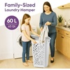 image:imageNonBreakable Mosaic Hamper 2Pack 60L  Misty White Elegant Design Vented Laundry Basket Made in FranceMisty White