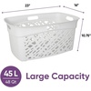 image:imageNonBreakable Mosaic Hamper 2Pack 60L  Misty White Elegant Design Vented Laundry Basket Made in FranceMisty White