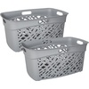 image:imageNonBreakable Mosaic Hamper 2Pack 60L  Misty White Elegant Design Vented Laundry Basket Made in FranceDark Gray  2 Pack