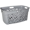 image:imageNonBreakable Mosaic Hamper 2Pack 60L  Misty White Elegant Design Vented Laundry Basket Made in FranceDark Gray